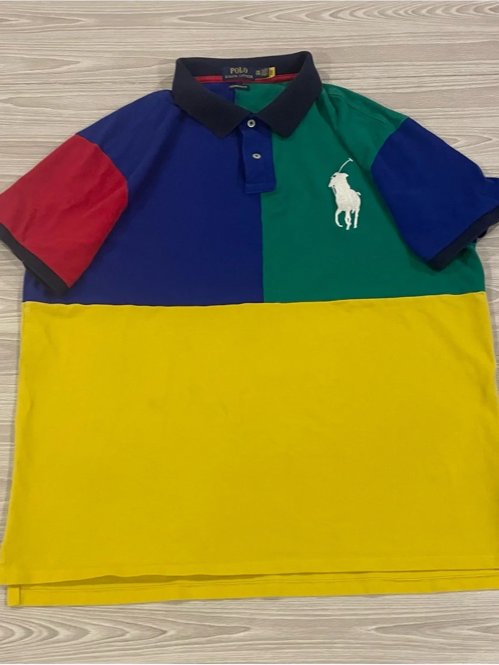 Polo Ralph Lauren Colorblock Big Pony Pique Polo Player Shirt Men’s Size 2XL